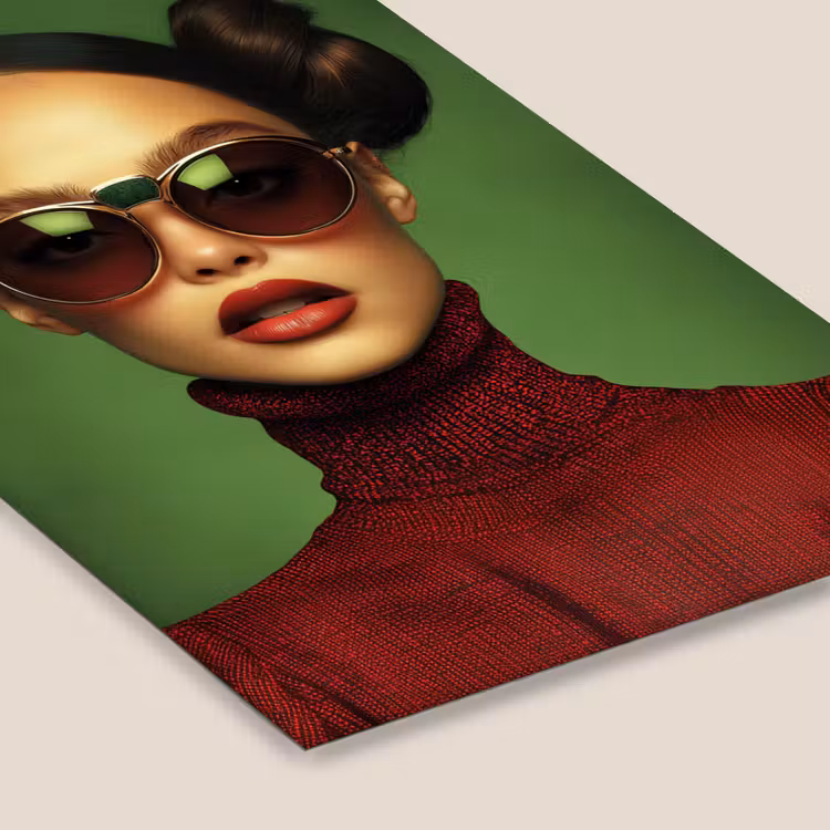 Poster met lijst - Vrouw - Groen - Bril - Aesthetic - Modern — 7