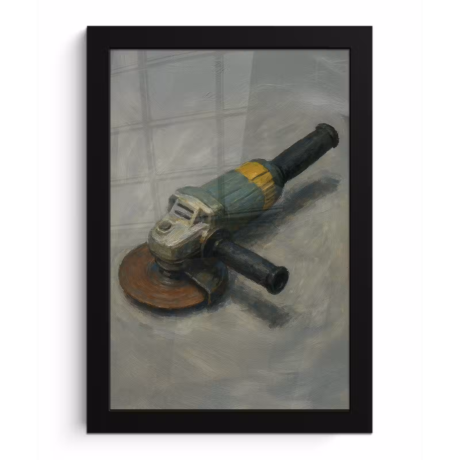 Poster met lijst - Haakse slijper - Schilderij - Gereedschap — 1