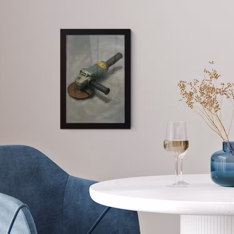 Poster met lijst - Haakse slijper - Schilderij - Gereedschap — 4
