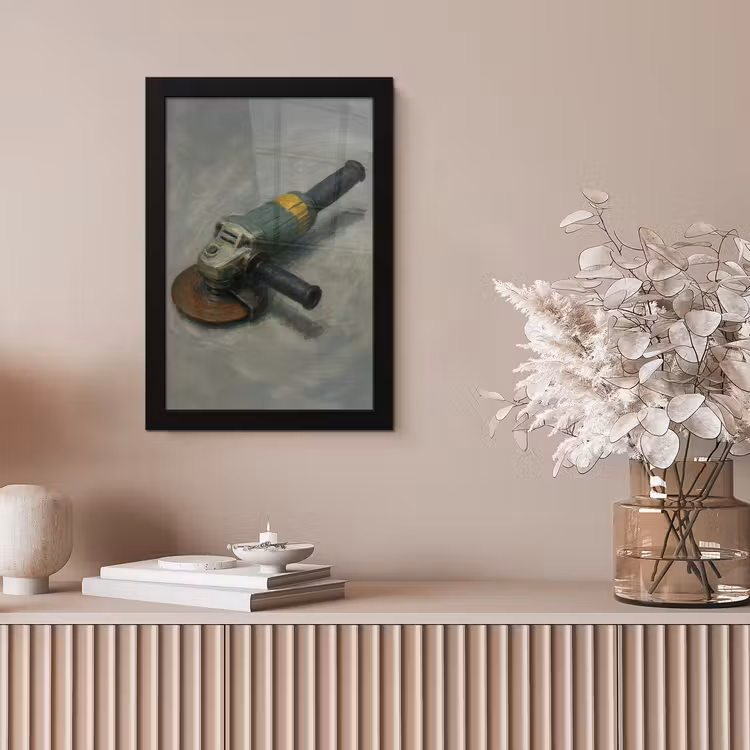 Poster met lijst - Haakse slijper - Schilderij - Gereedschap — 5