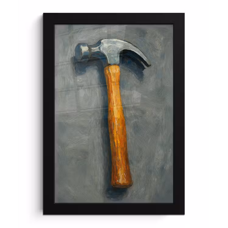 Poster met lijst - Hamer - Schilderij - Gereedschap — 1