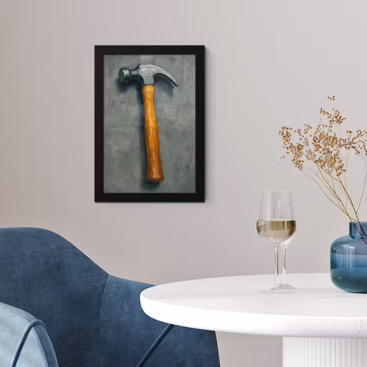 Poster met lijst - Hamer - Schilderij - Gereedschap — 4