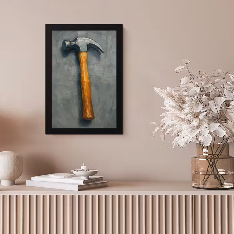 Poster met lijst - Hamer - Schilderij - Gereedschap — 5