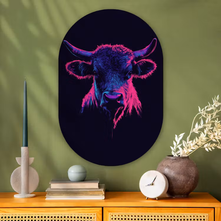 Wandoval Glas – Stier - Neon - Zwart - Kleur — 2