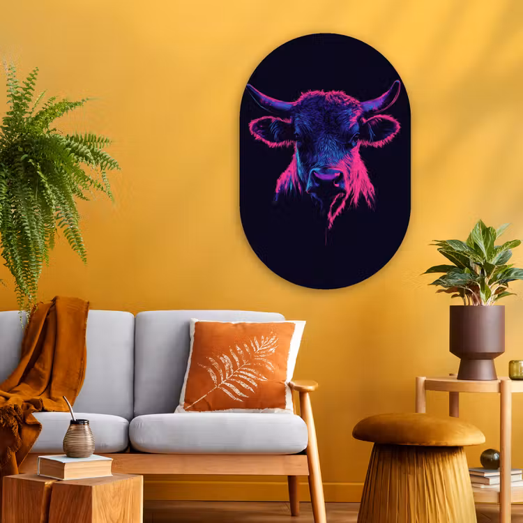 Wandoval Glas – Stier - Neon - Zwart - Kleur — 3