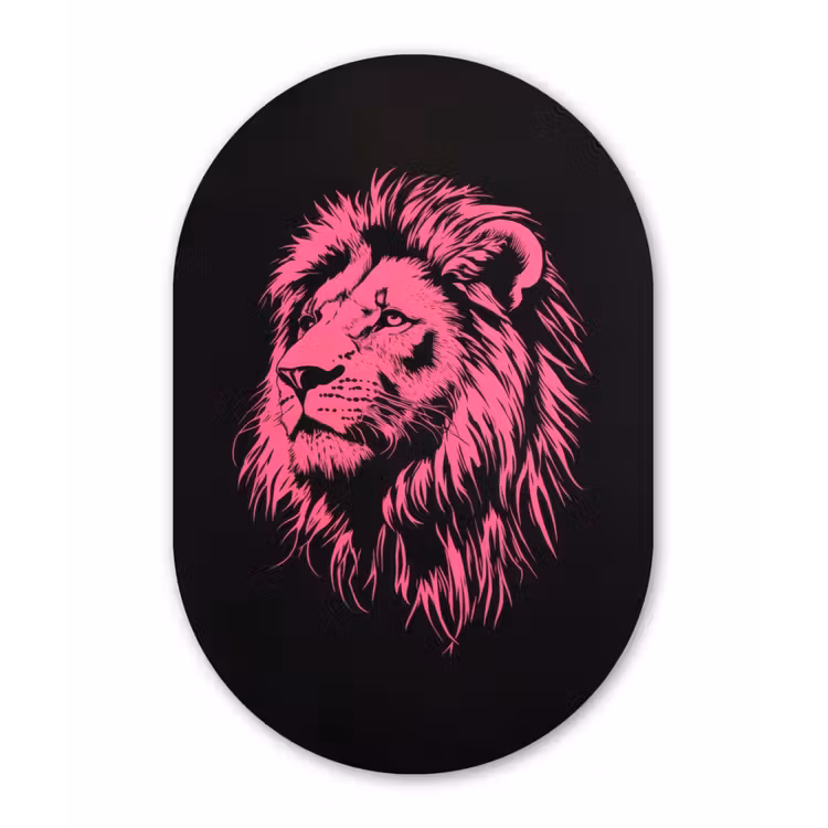 Wandoval Glas – Leeuw - Zwart - Roze - Neon — 1