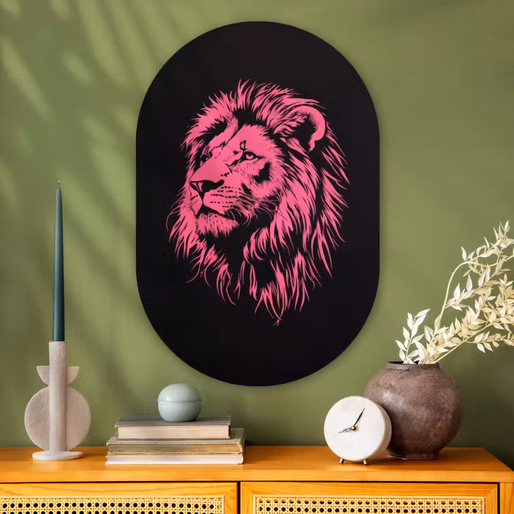 Wandoval Glas – Leeuw - Zwart - Roze - Neon — 2