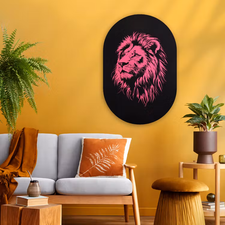 Wandoval Glas – Leeuw - Zwart - Roze - Neon — 3