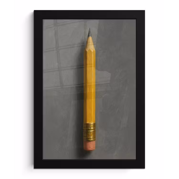 Poster met lijst - Potlood - Schilderij - Geel — 1