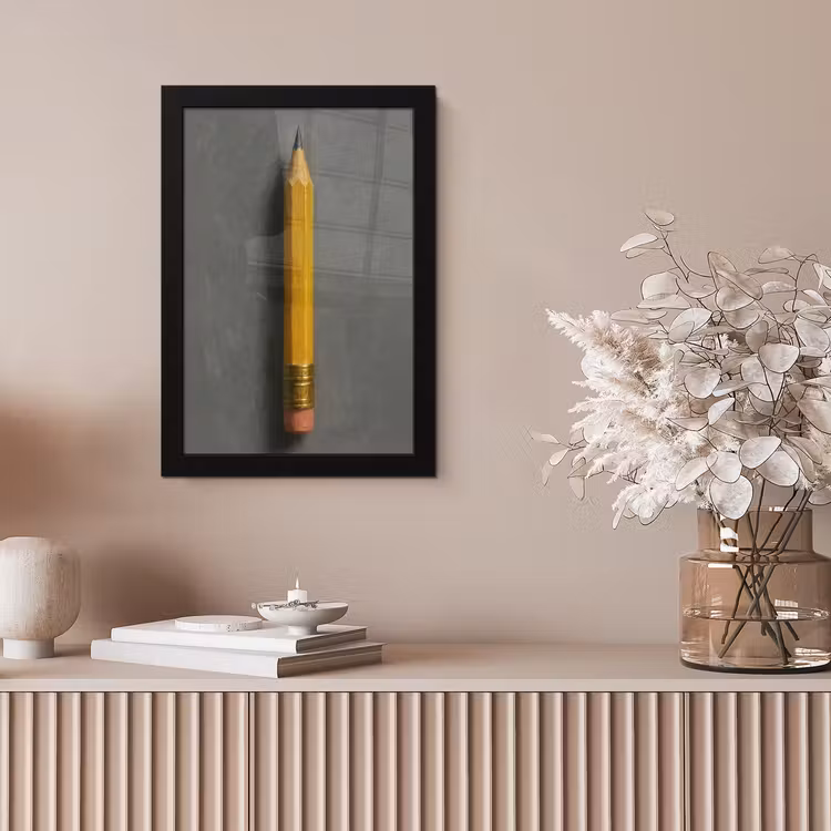 Poster met lijst - Potlood - Schilderij - Geel — 5