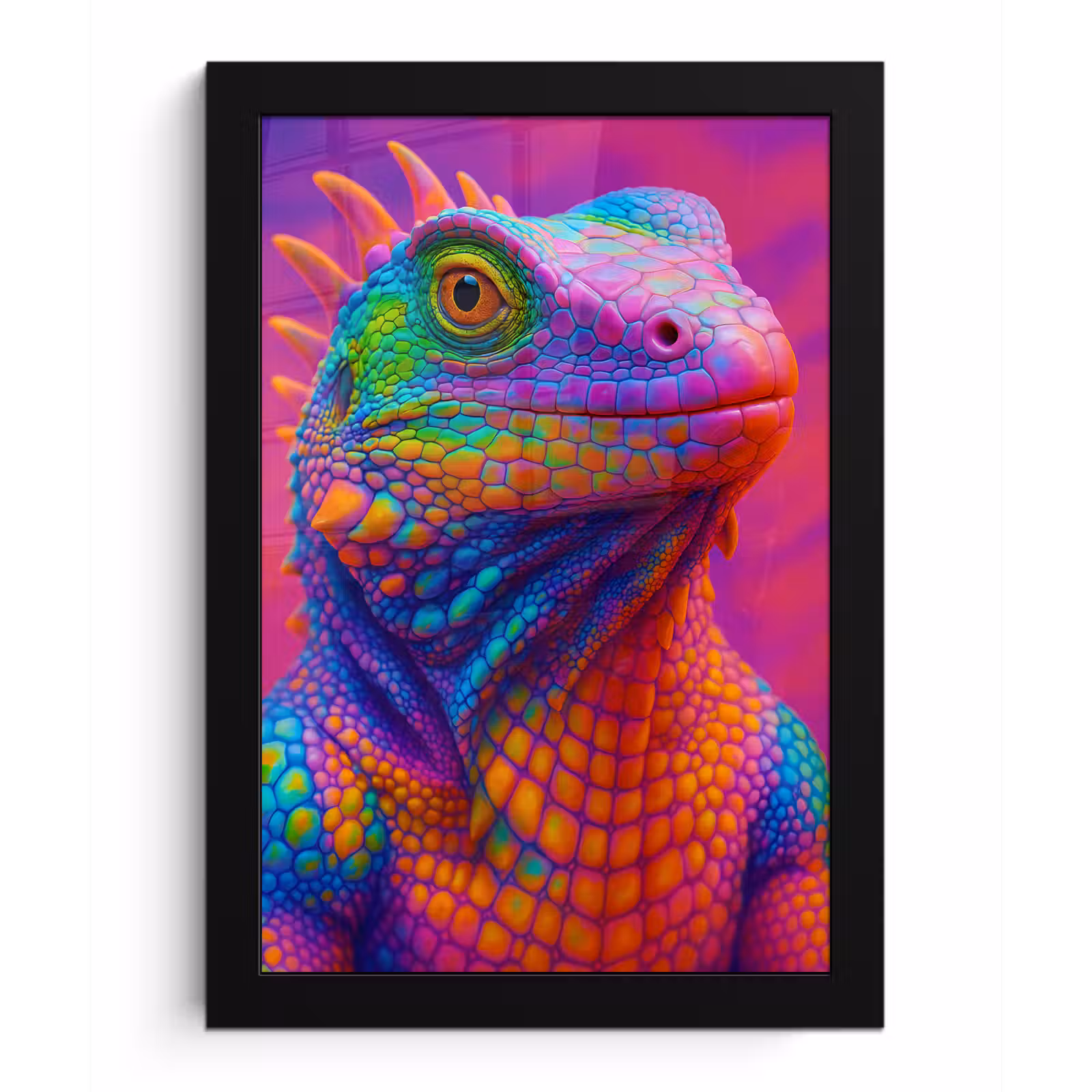 Poster met lijst - Kameleon - Dieren - Neon - Kleur — 1