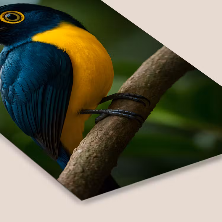 Poster met lijst - Vogel - Tak - Geel - Bladeren — 7