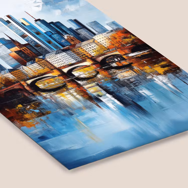 Poster met lijst - Bomen Frankfurt- Stad - Skyline - Brug — 7