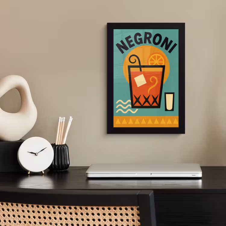 Poster met lijst - Cocktail - Negroni - Art - Sinaasappel — 2