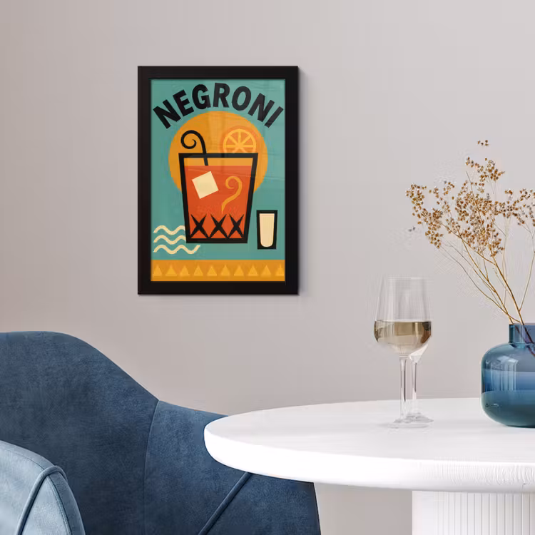 Poster met lijst - Cocktail - Negroni - Art - Sinaasappel — 4