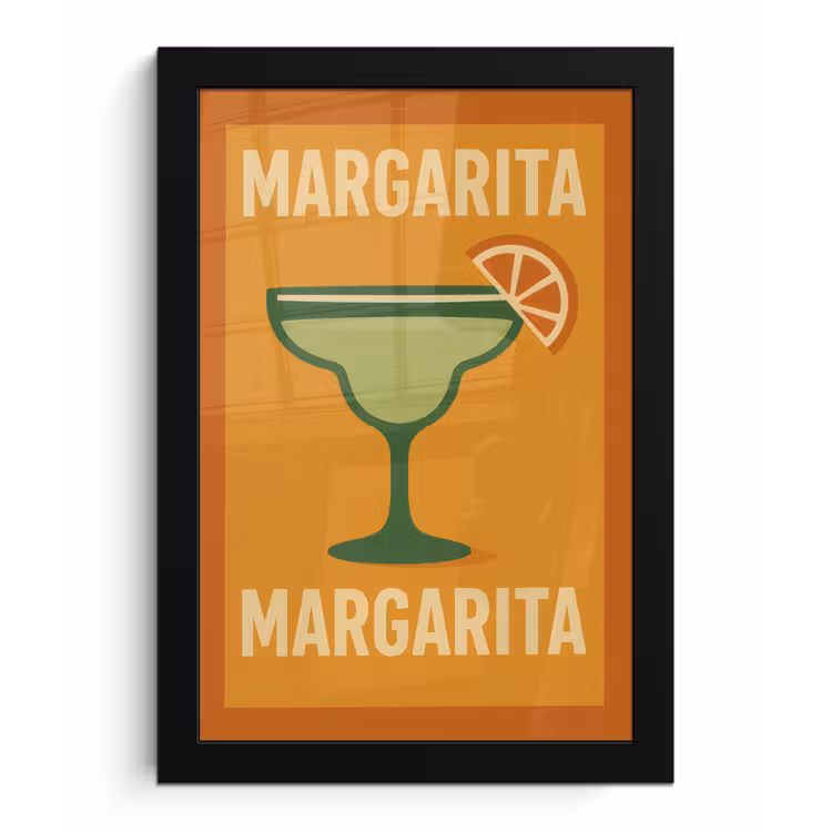 Poster met lijst - Illustratie - Margarita - Sinaasappelschijf - Oranje — 1
