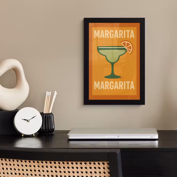 Poster met lijst - Illustratie - Margarita - Sinaasappelschijf - Oranje — 2