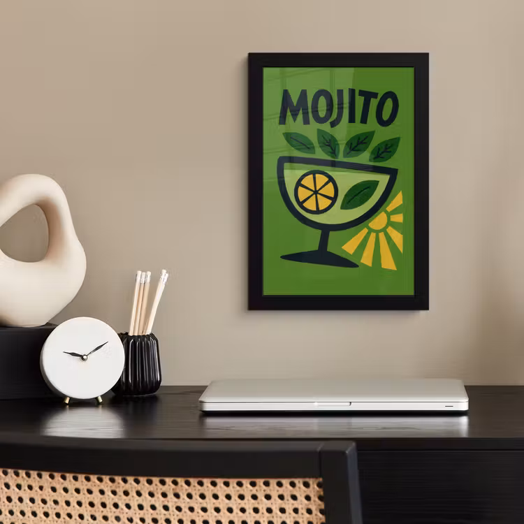 Poster met lijst - Mojito - Cocktail - Citroen - Groen — 2