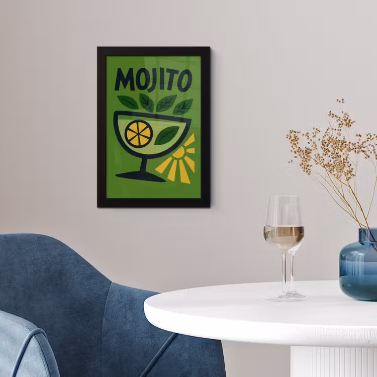 Poster met lijst - Mojito - Cocktail - Citroen - Groen — 4