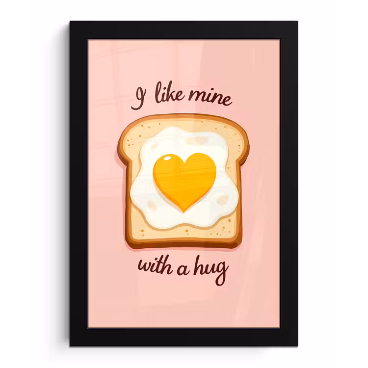 Poster met lijst - Brood - Illustratie - Quote - Roze — 1