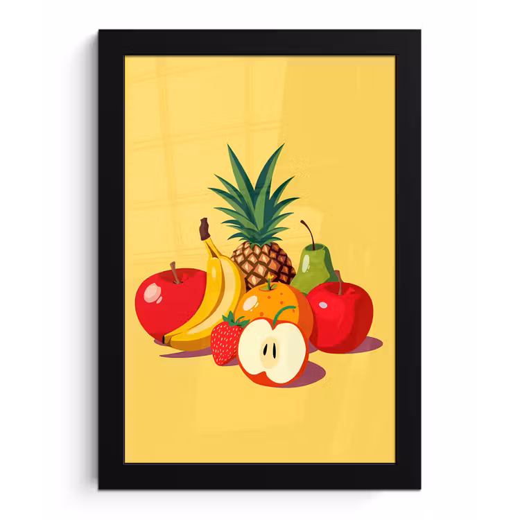 Poster met lijst - Fruit - Illustratie - Kleurrijk — 1
