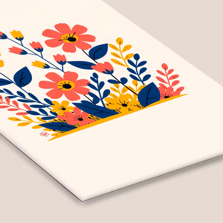 Poster met lijst - Illustratie - Bloemen - Bladeren - Roze — 7