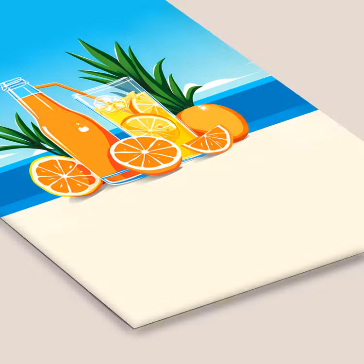 Poster met lijst - Sinaasappels - Ijsblokjes -  Zee - Illustratie — 7