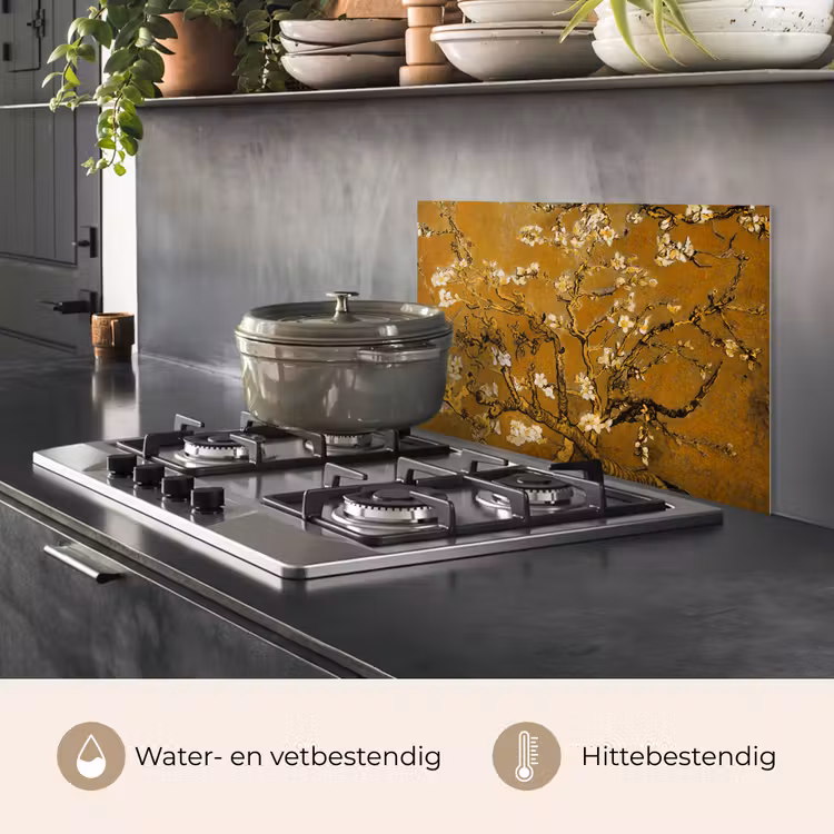 Spatscherm keuken - Amandelbloesem - Kunst - Van Gogh - Goud — 7