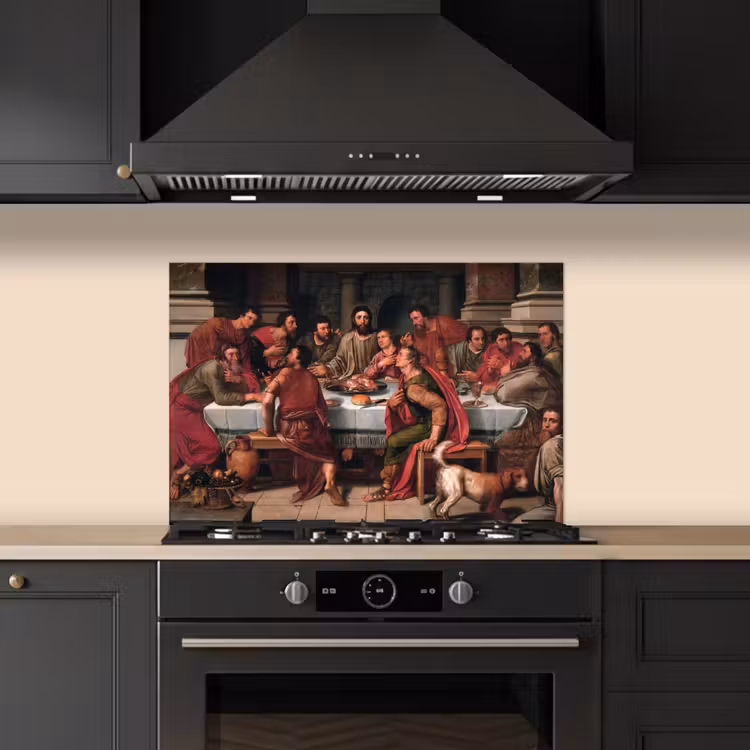 Spatscherm keuken - Het laatste avondmaal - Schilderij van Willem Key — 2