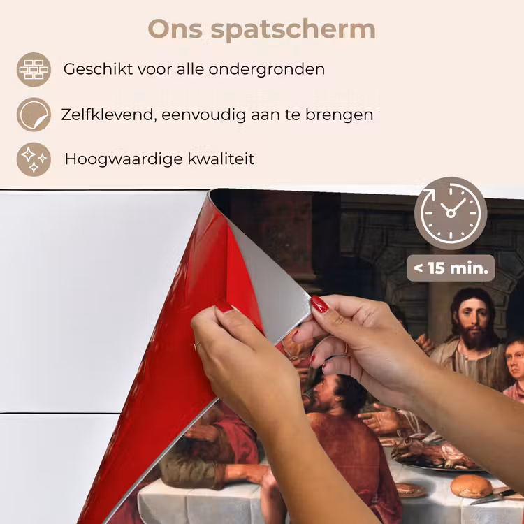 Spatscherm keuken - Het laatste avondmaal - Schilderij van Willem Key — 4