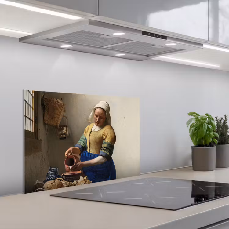 Spatscherm keuken - Het melkmeisje - Schilderij van Johannes Vermeer — 5