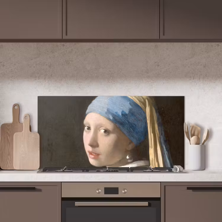 Spatscherm keuken - Meisje met de Parel - Schilderij van Johannes Vermeer — 5