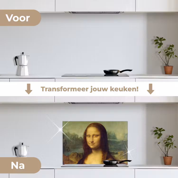 Spatscherm keuken - Mona Lisa - Leonardo da Vinci — 3