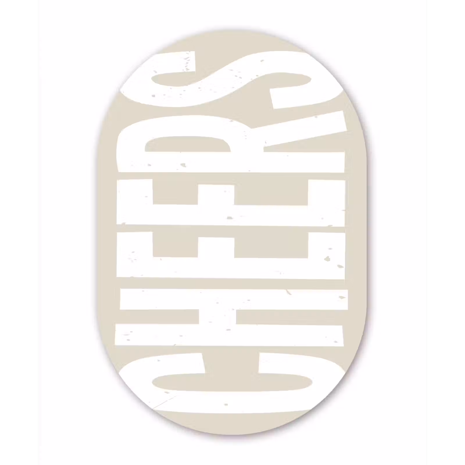 Muurovaal - aluminium - Cheers - Feest - Japandi - Vintage — 1