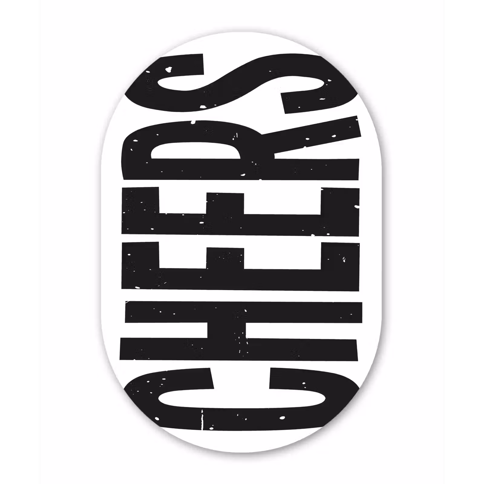 Muurovaal - aluminium - Retro - Cheers - Zwart - Decoratie — 1