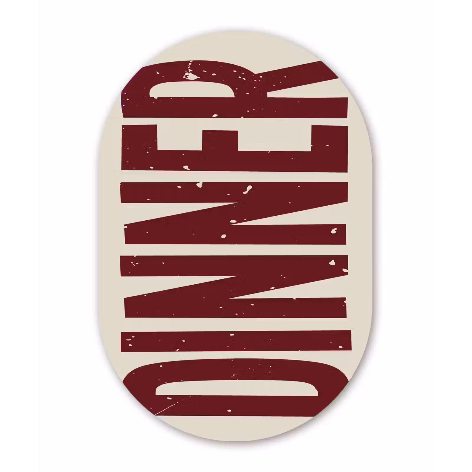 Muurovaal - aluminium - Eten - Decoratie - Rood - Vintage — 1