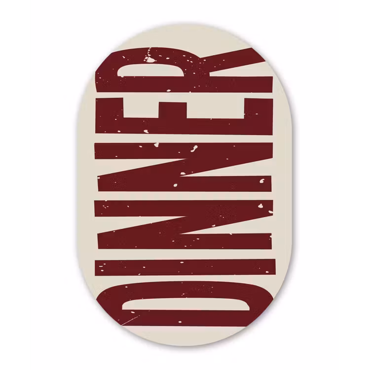 Muurovaal - aluminium - Eten - Decoratie - Rood - Vintage — 1