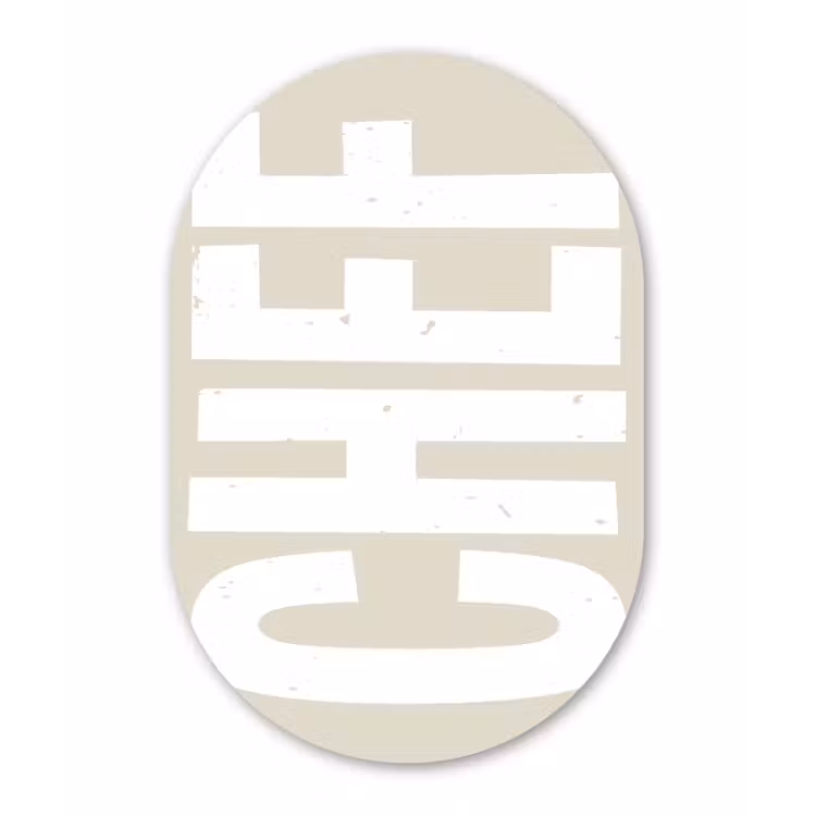 Muurovaal - aluminium - Wit - Chef - Decoratie - Japandi — 1