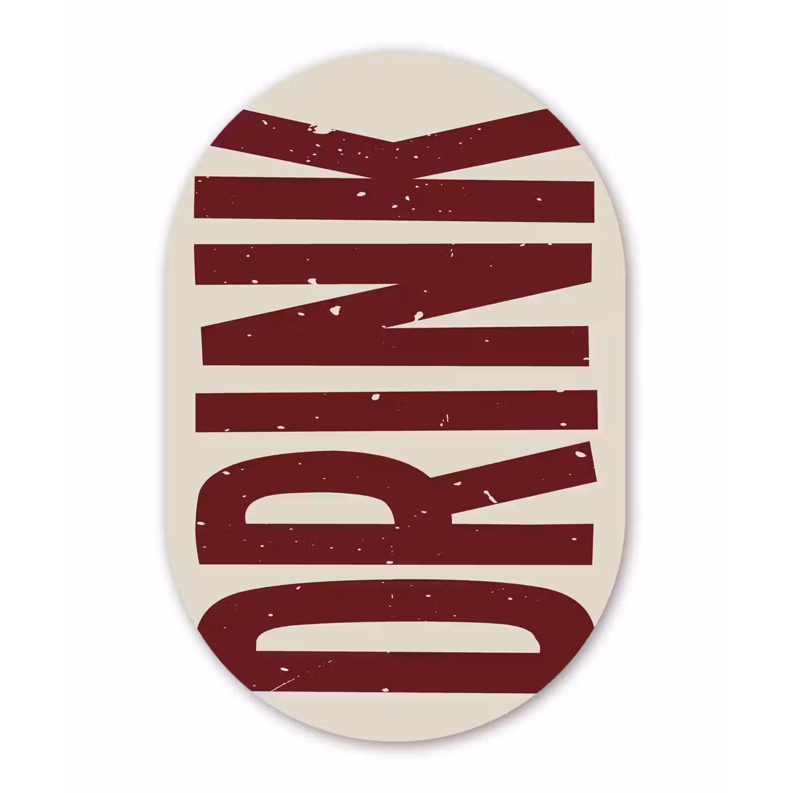 Muurovaal - aluminium - Rood - Vintage - Decoratie - Japandi — 1