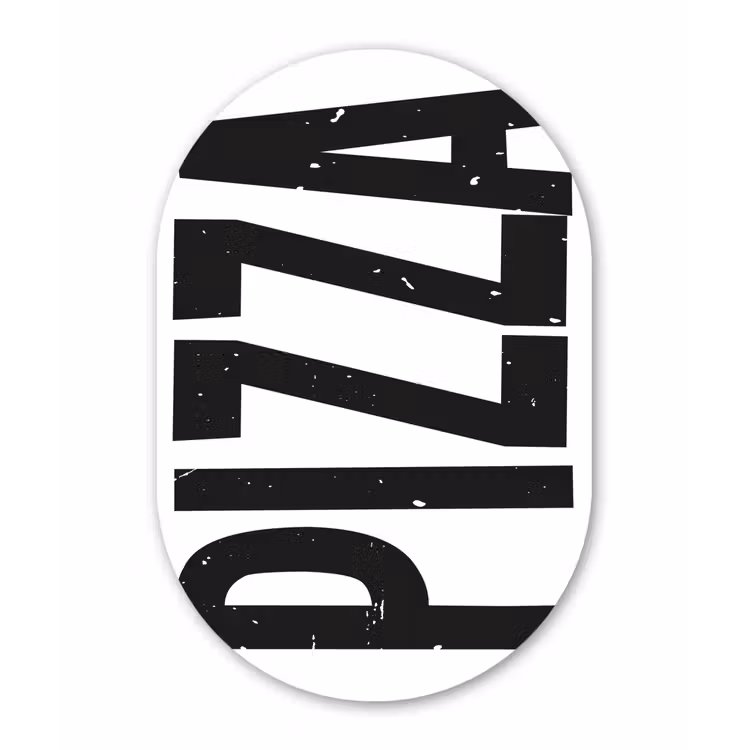 Muurovaal - aluminium - Pizza - Japandi - Decoratie - Vintage — 1