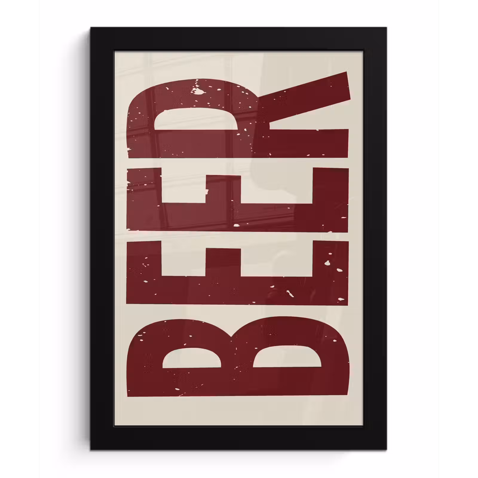 Poster met lijst - Japandi - Beer - Red - Retro — 1