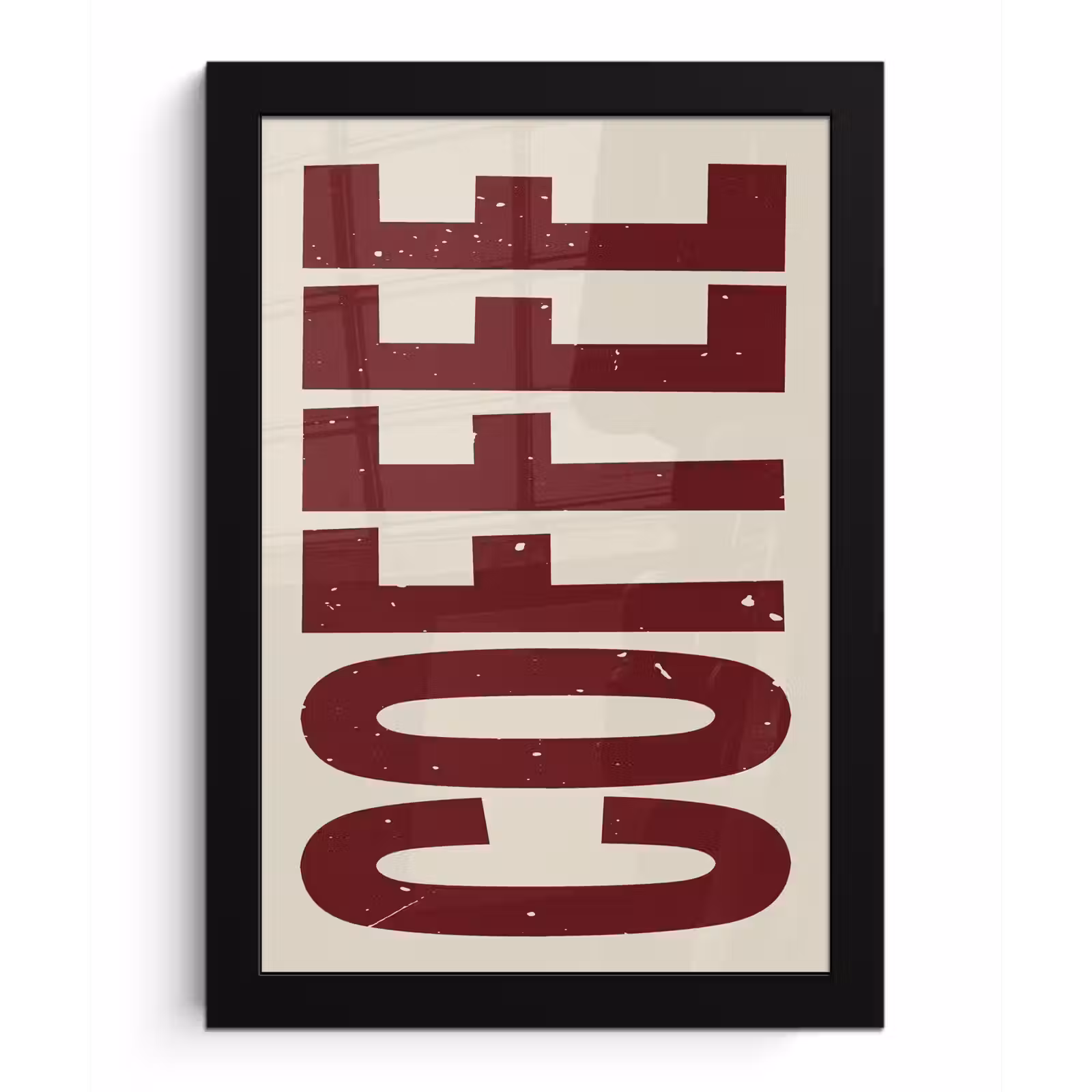 Poster met lijst - Koffie -Japandi - Rood - Vintage — 1