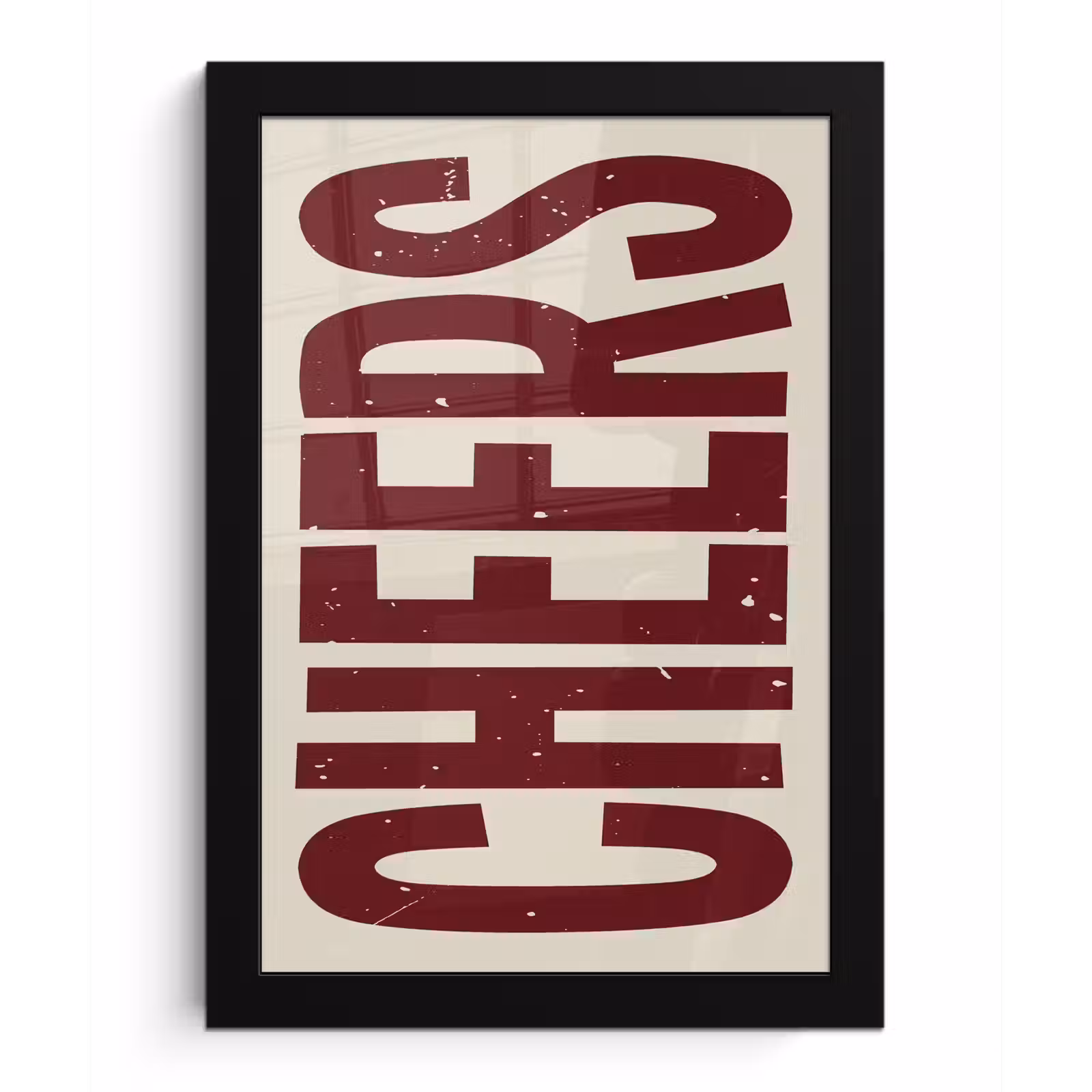Poster met lijst - Red - Cheers - Decoratie - Beige — 1