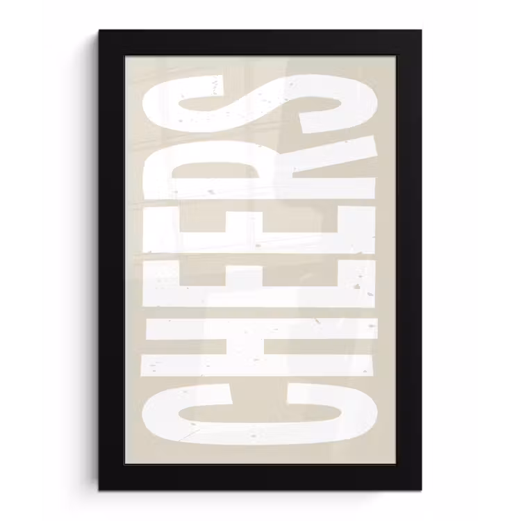Poster met lijst - Cheers - Feest - Japandi - Vintage — 1