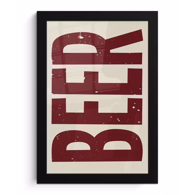 Poster met lijst - Japandi - Beer - Red - Retro — 1