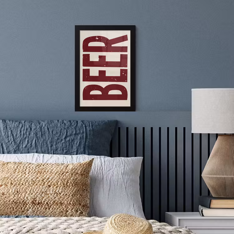 Poster met lijst - Japandi - Beer - Red - Retro — 3