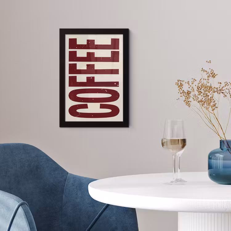 Poster met lijst - Koffie -Japandi - Rood - Vintage — 4