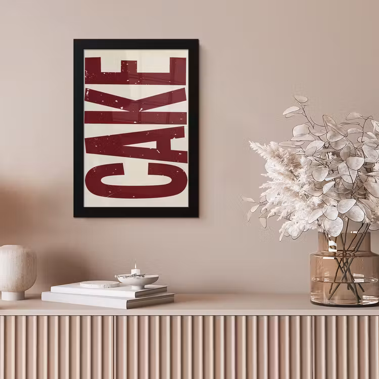 Poster met lijst - Red - Cake - Decoratie - Eten — 5