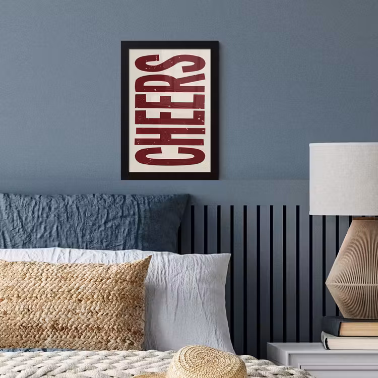Poster met lijst - Red - Cheers - Decoratie - Beige — 3