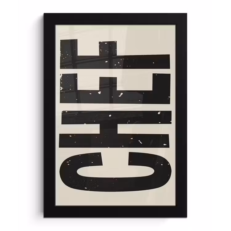 Poster met lijst - Vintage - Chef - Japandi - Zwart — 1